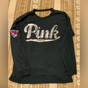 Pink long sleeve shirt with back out
